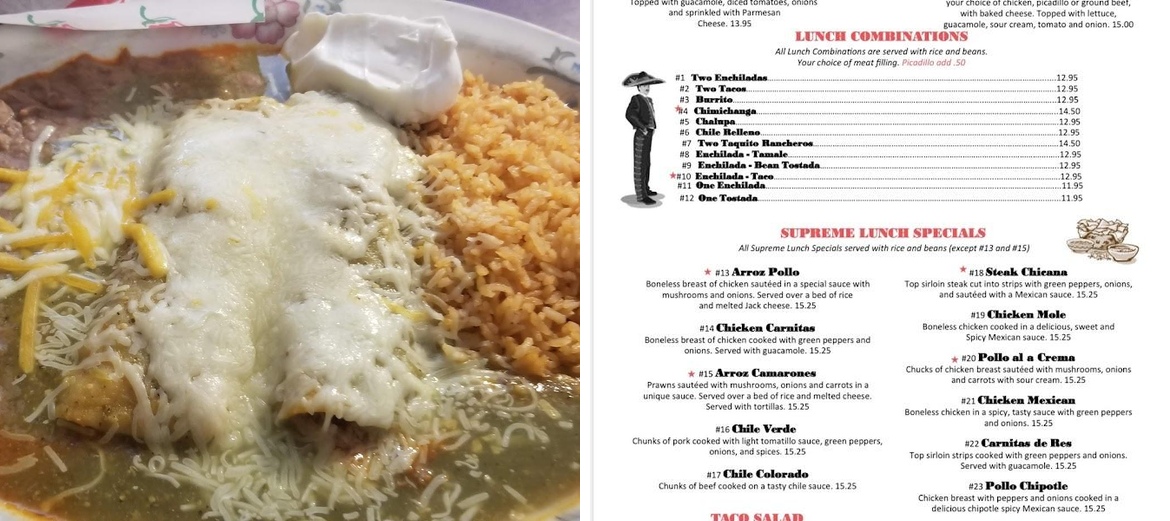 El Rodeo Menu